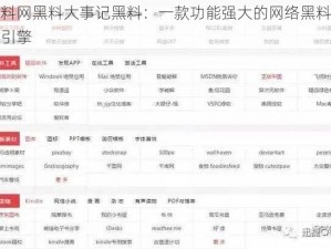 黑料网黑料大事记黑料：一款功能强大的网络黑料搜索引擎