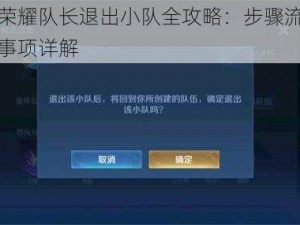 王者荣耀队长退出小队全攻略：步骤流程与注意事项详解