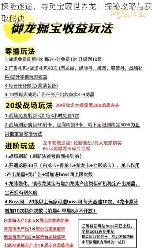 探险迷途，寻觅宝藏世界龙：探秘攻略与获取秘诀