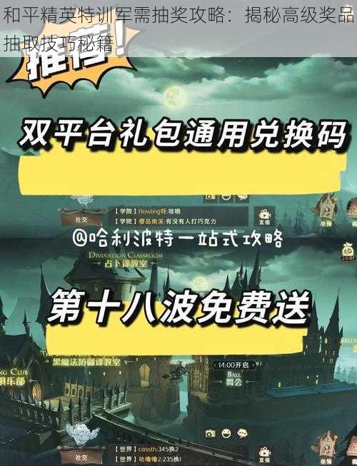 和平精英特训军需抽奖攻略：揭秘高级奖品抽取技巧秘籍