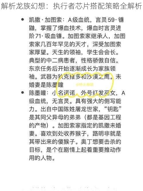 解析龙族幻想：执行者芯片搭配策略全解析