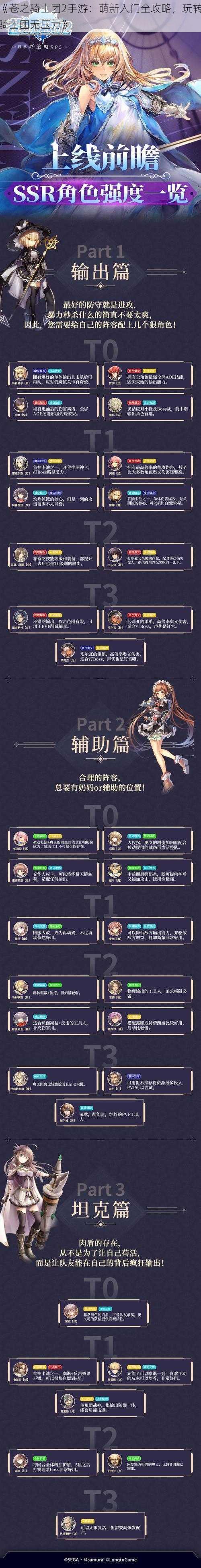 《苍之骑士团2手游：萌新入门全攻略，玩转骑士团无压力》